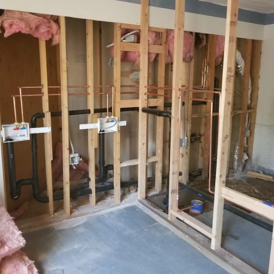 Copper pipe rough-in and plumbing installation in Oakland